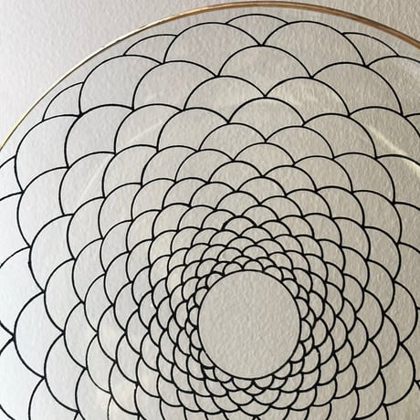 riihimaki ? glass plate line motif  L