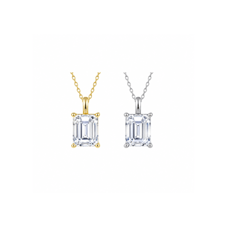 ハイカーボンダイヤモンド エメラルドカット1ct ネックレス
