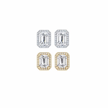 ハイカーボンダイヤモンド emerald 1ct ピアスorイヤリング
