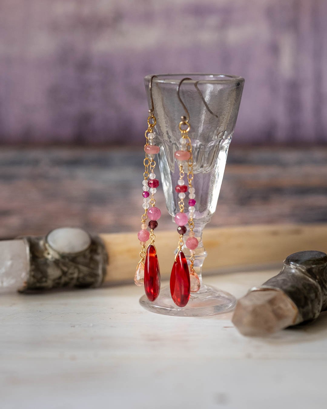 アンダラクリスタルのピアス☆レッド | E Ku'u Crystal