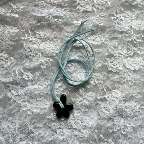 flower code necklace ₊｡ꕤ˚₊⊹-obsidian-