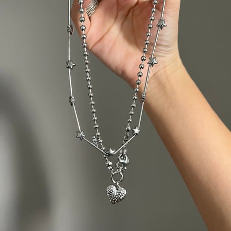 heart ball chain necklace✩*♡⋆₊