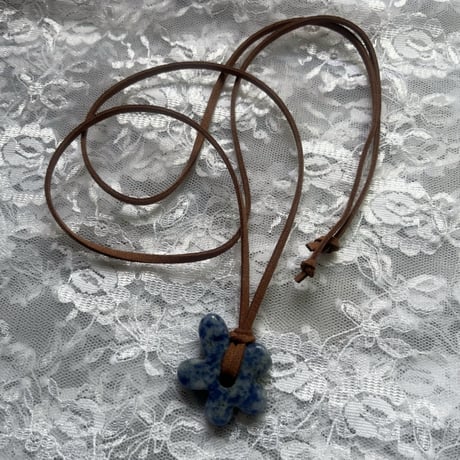 flower code necklace ₊｡ꕤ˚₊⊹-blue spot jasper-