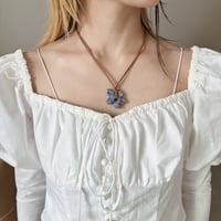 flower code necklace ₊｡ꕤ˚₊⊹-blue spot jasper-