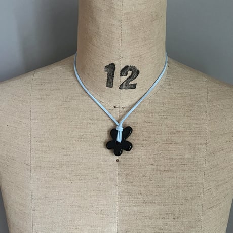 flower code necklace ₊｡ꕤ˚₊⊹-obsidian-