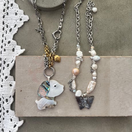 shell dog necklace✩*⋆₊❤︎ ಎ
