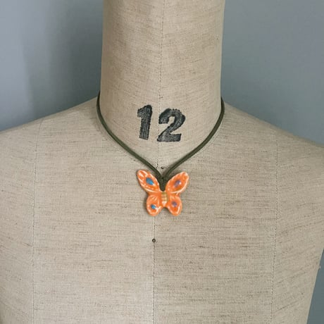 butterfly code necklaceೀ⋆⑅˚-orange-