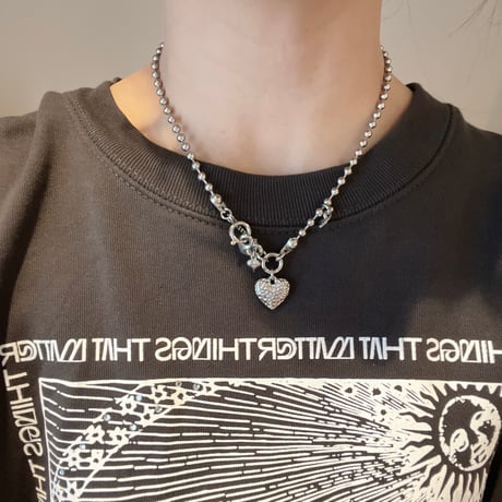 heart ball chain necklace✩*♡⋆₊