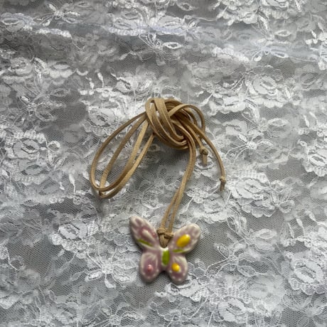 butterfly code necklace ࣪˖ ཐིཋྀ⑅˚-pink-
