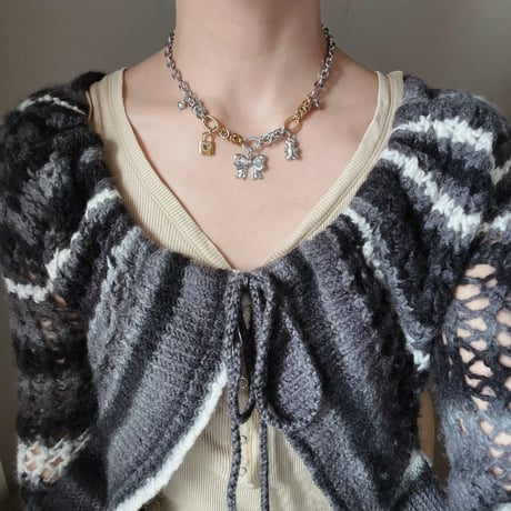 ribbon bijou necklace ೀ⋆⑅˚