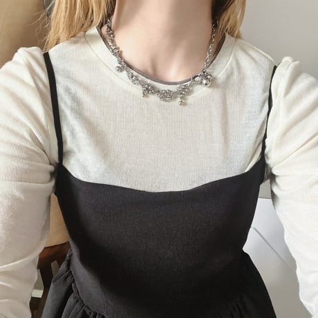 silver chain necklace  007 ⋆₊ ೃ✦☯︎