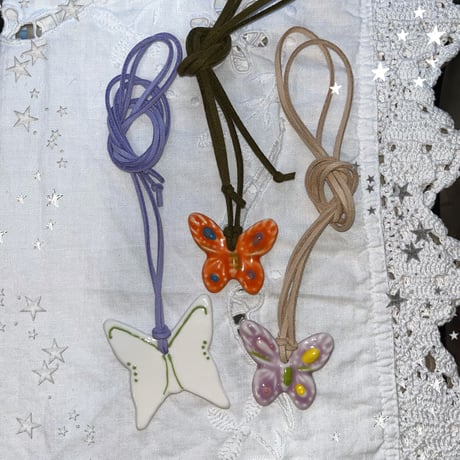 butterfly code necklaceೀ⋆⑅˚-orange-
