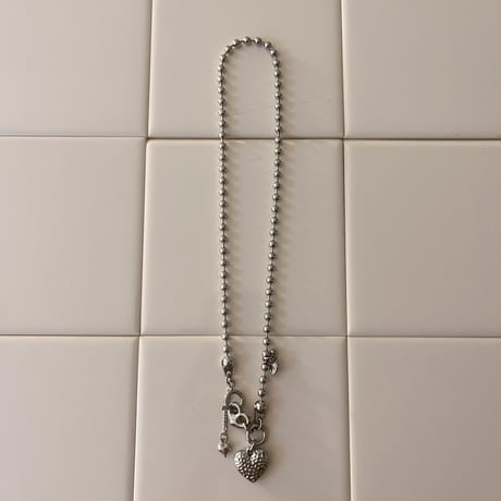 heart ball chain necklace✩*♡⋆₊