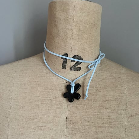 flower code necklace ₊｡ꕤ˚₊⊹-obsidian-