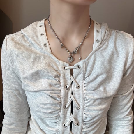 heart ball chain necklace✩*♡⋆₊