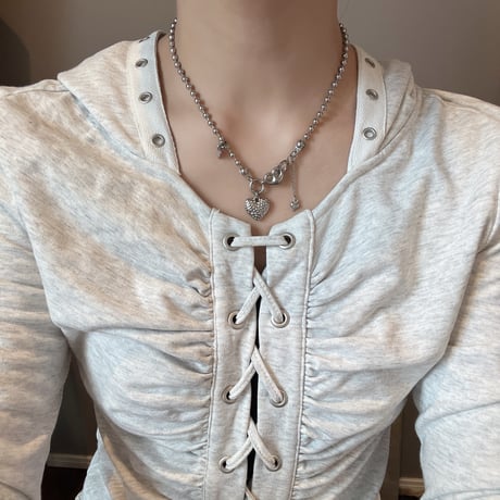 heart ball chain necklace✩*♡⋆₊