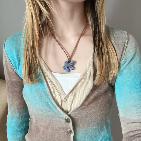 flower code necklace ₊｡ꕤ˚₊⊹-blue spot jasper-