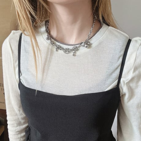 silver chain necklace  007 ⋆₊ ೃ✦☯︎
