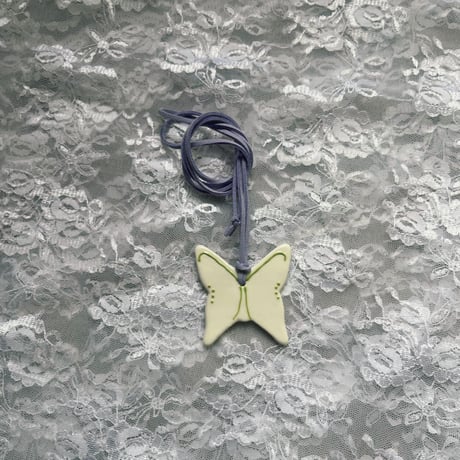 big butterfly code necklace༺𐦍˖♡-white-