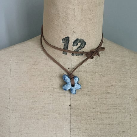 flower code necklace ₊｡ꕤ˚₊⊹-blue spot jasper-