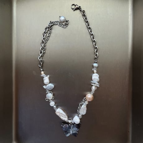 butterfly pearl necklace ⋆₊ 𐦍˖˚ֶָ֢ ‧࿔