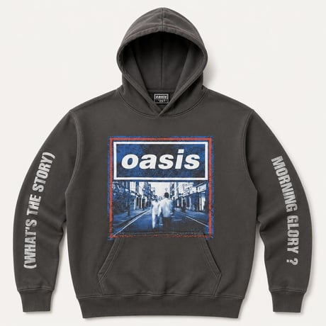 OASIS オアシス フーディー パーカー  バンドスウェット チャコールグレー What's The Story Blue Tone Hoodie 25 Ex-Tour
