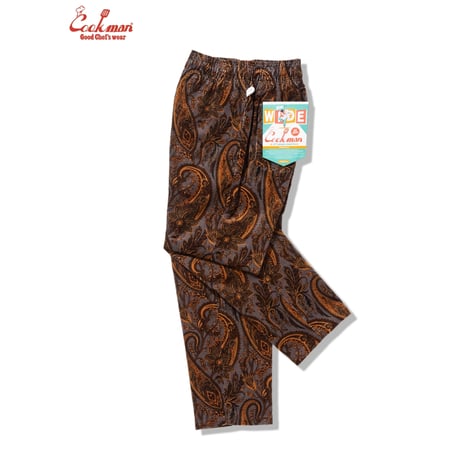 COOKMAN クックマン シェフパンツ セミワイド ブラウン Chef Pants Semiwide Corduroy Paisley Brown 231-63825