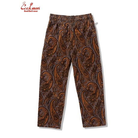 COOKMAN クックマン シェフパンツ セミワイド ブラウン Chef Pants Semiwide Corduroy Paisley Brown 231-63825