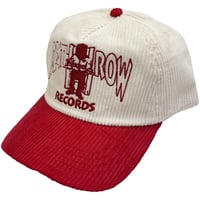 DEATH ROW RECORDS デス・ロウ・レコード コーデュロイ ベースボールキャップ レッド/ホワイト Logo Corduroy Baseball Cap