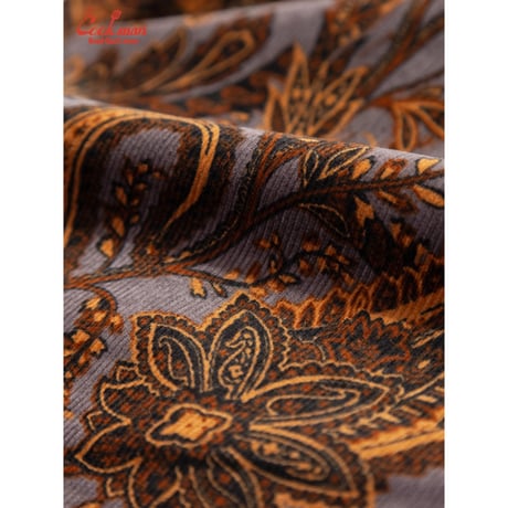 COOKMAN クックマン シェフパンツ セミワイド ブラウン Chef Pants Semiwide Corduroy Paisley Brown 231-63825