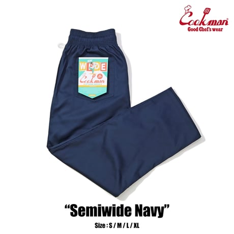 COOKMAN クックマン シェフパンツ セミワイド ネイビー Chef Pants Semiwide Navy 231-43839