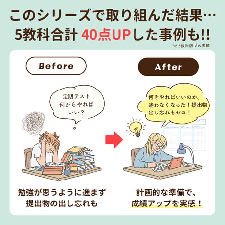 学習・勉強｜中学生 定期テスト計画表（9教科）