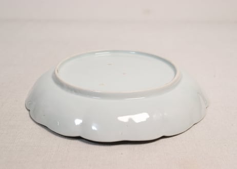江戸後期染付牡丹図6.5寸皿②フリモノ,黒点