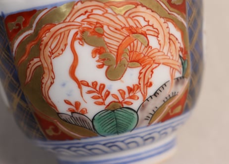 明治前期色絵菊と鳳凰図向付