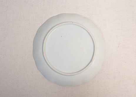 江戸後期染付牡丹図6.5寸皿①