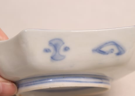 明治前期色絵竹梅図菱形皿①