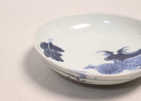 江戸中期染付流水に菊図小皿②フリモノ