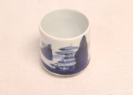江戸幕末染付山水図のぞき