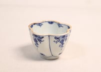 明治前期染付花図梅型五弁向付①