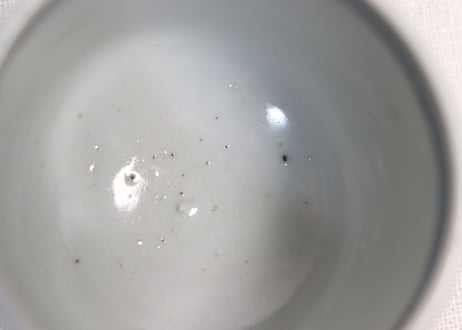 江戸幕末染付山水図筒向付②フリモノ,窯傷