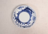 江戸中期染付紅葉と鹿図小皿