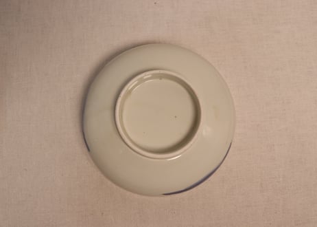 明治後期～大正吹墨金彩富士に菊図7寸鉢　小ホツ