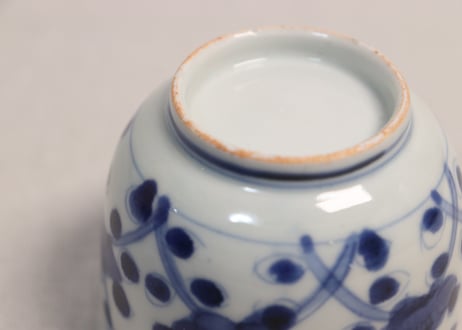 江戸幕末染付六方梅図向付②濃いめ