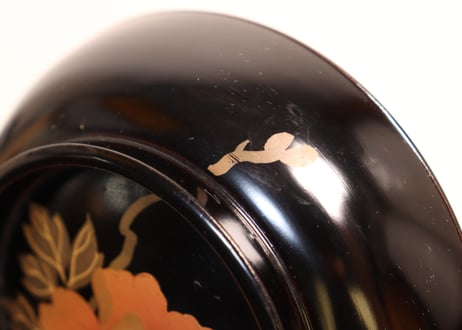 総黒蒔絵牡丹図菓子椀①