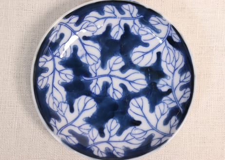 明治後期～大正銅判菊葉図小皿