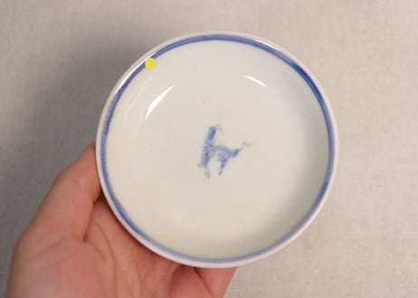 明治前期染付金魚図蓋茶碗③少甘手,小ニュウ
