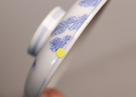 明治後期～大正銅判鼠大根図蓋茶碗②フリモノ、蓋小ニュウ