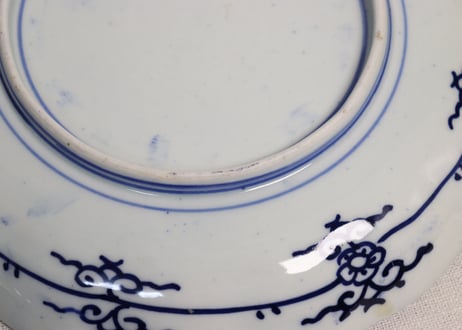 明治前期紙刷微塵唐草図7寸皿①