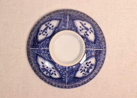 明治前期染付麒麟と花図蓋茶碗①