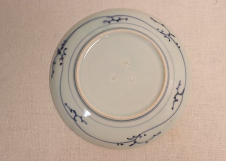 江戸後期墨弾松皮菱と松図6寸皿①部分甘手
